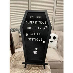 Coffin Letter Board Black With Spooky and All Seasons Emojis +500 Characters